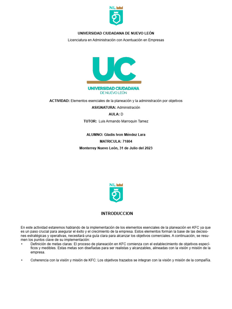 Elementos Esenciales de La Planeacion y Adm | PDF | Planificación ...