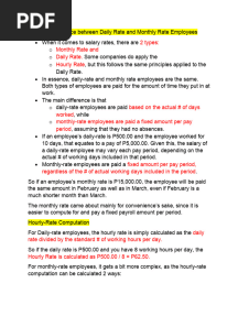 The Difference Between Daily Rate and Monthly Rate Employees