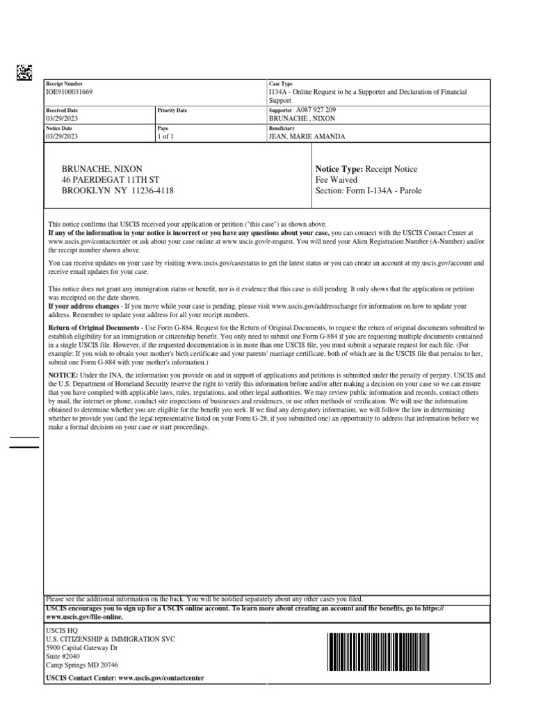 Receipt Notice 2 | PDF | United States Citizenship And Immigration ...