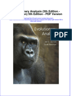 Evolutionary Analysis 5th Edition PDF Version 5th Edition PDF Version PDF