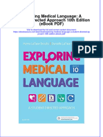 Exploring Medical Language A Student Directed Approach 10th Edition Ebook PDF