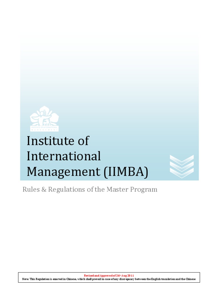 IIMBA Master Program Regulations Guide | PDF | Thesis | Master Of ...
