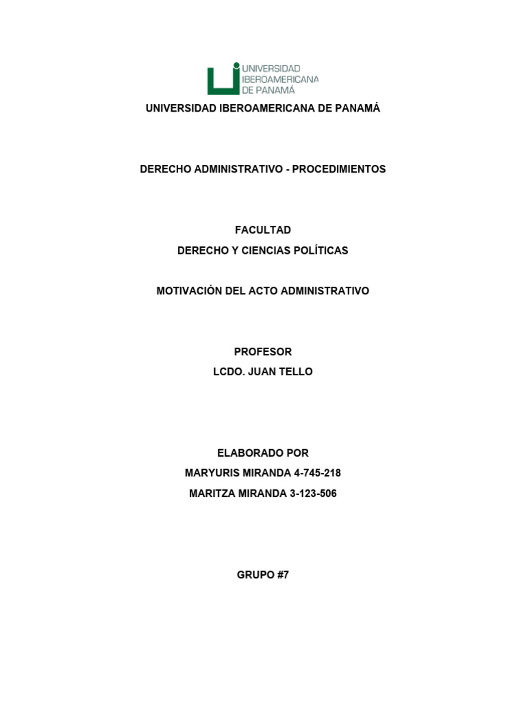 Ensayo Motivación Del Acto Administrativo PDF Debido al proceso