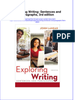 Exploring Writing Sentences and Paragraphs 3rd Edition PDF