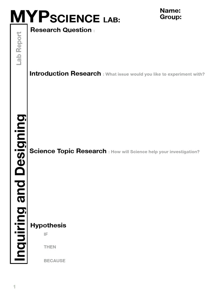 1.2 MYP Lab Report Template NEW OCT 2018 | PDF | Data | Observation