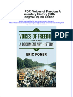 Original PDF Voices of Freedom A Documentary History Fifth Editionvol 2 5th Edition PDF