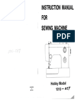 Pfaff Hobby1010/1037 Sewing Machine Instruction Manual