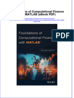 Foundations of Computational Finance With Matlab Ebook PDF