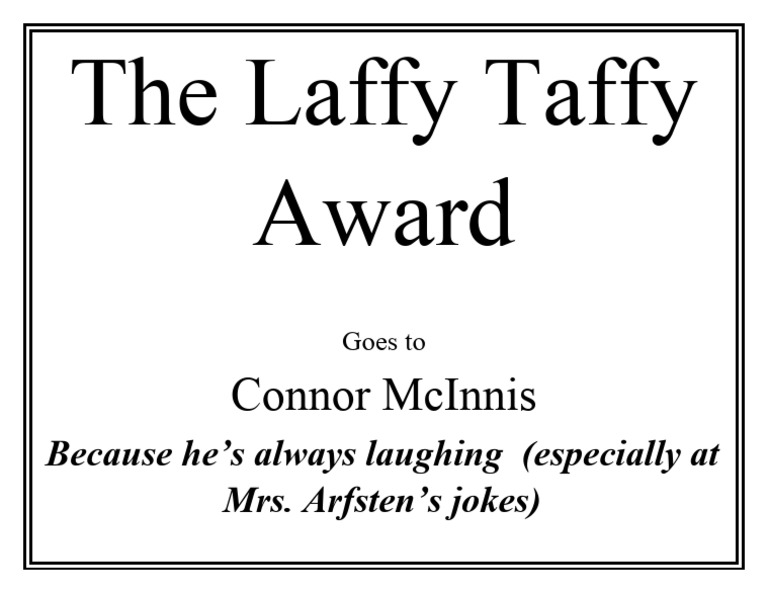 The Laffy Taffy Award PDF