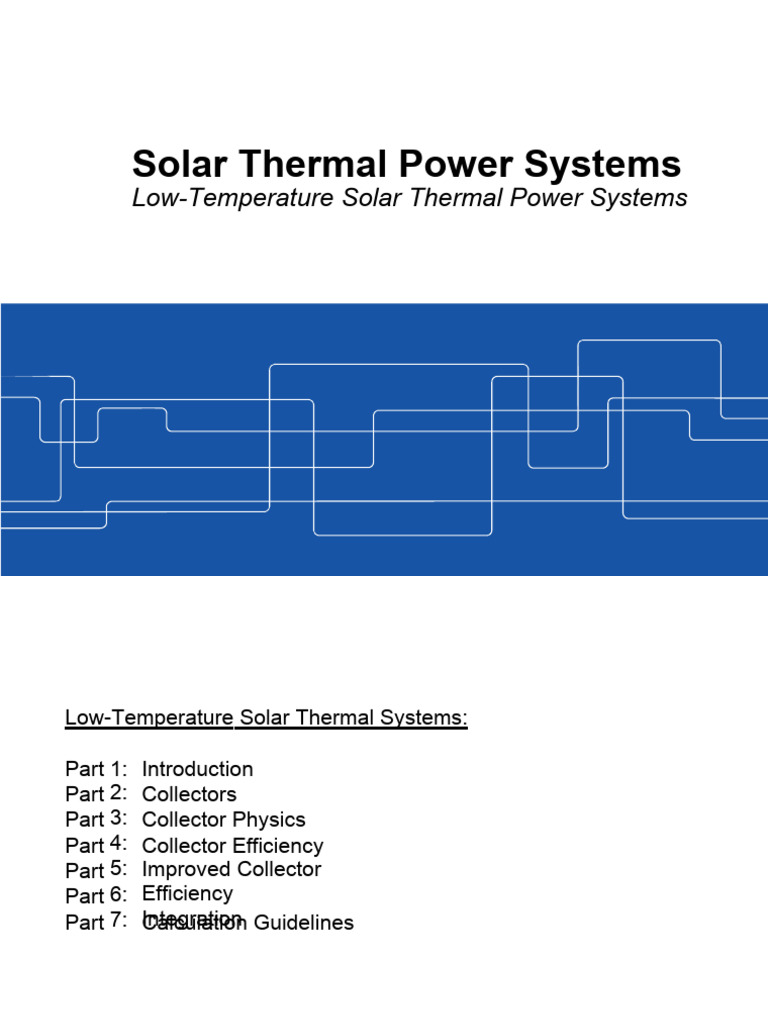 Low-Temperature Solar Thermal Systems | PDF | Solar Energy | Renewable ...
