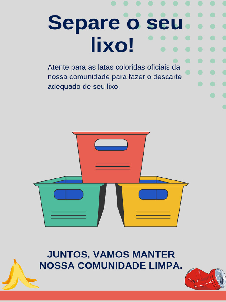 Separação Do Lixo Reciclagem Cartaz | PDF