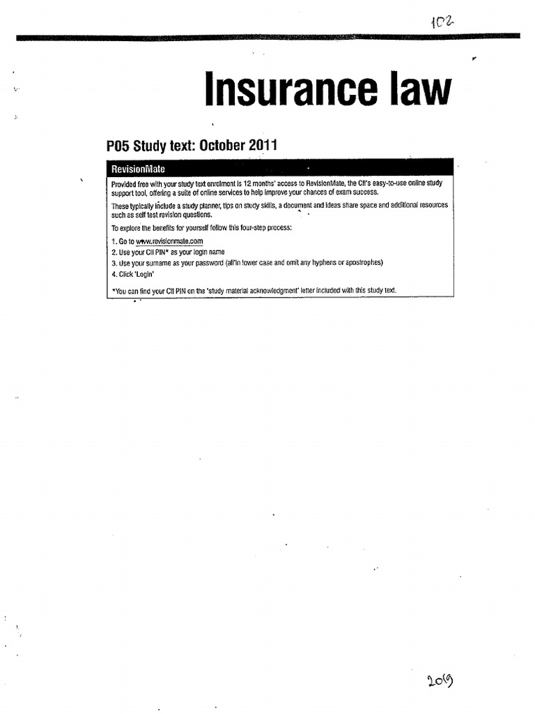 Insurance Law 102 PDF