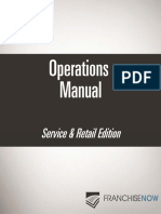 Franchise Operations Manual Service Retail Edition Table of Contents