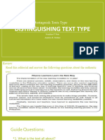 Distinguishing Text Type