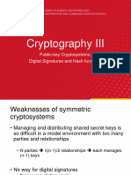 Cryptography III: Public-Key Cryptosystems, Digital Signatures and Hash Functions