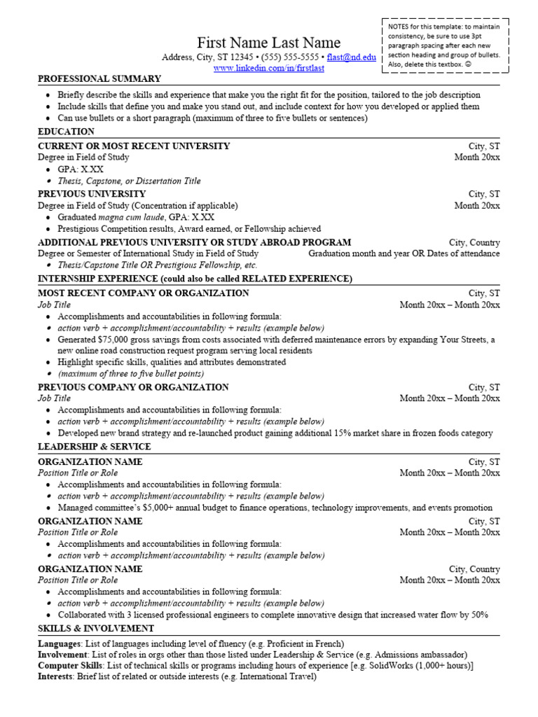 Professional Resume Template Guide | PDF | Thesis | Business