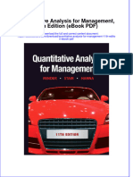 Quantitative Analysis For Management 11th Edition Ebook PDF