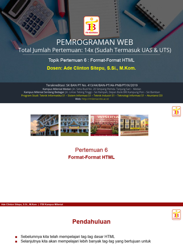 Format HTML untuk Pemrograman Web | PDF | Karier & Perkembangan | Komputer