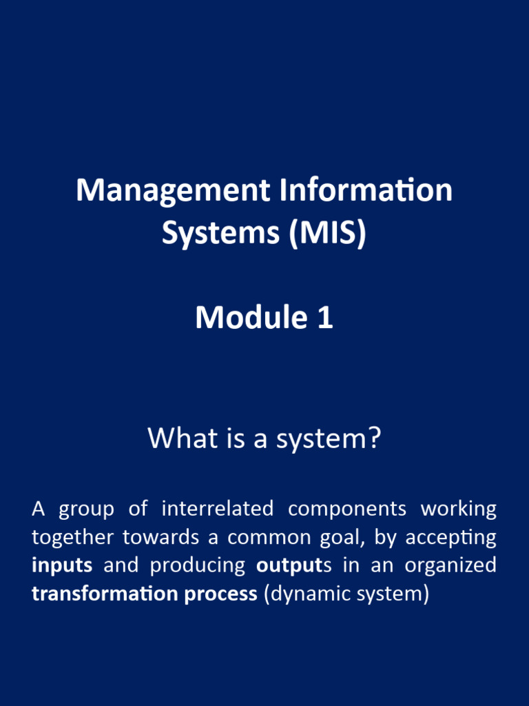 Mis Module 1 | PDF | E Commerce | Information System