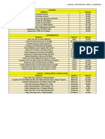 Lista de Precios PESOS Insumos Herramientas Cables y Cargadores 1