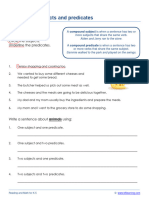 Grade 4 Compound Subjects Predicates A