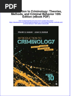 Introduction To Criminology Theories Methods and Criminal Behavior 10th Edition Ebook PDF