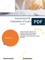 M8 Assessment and Evaluation of Learning