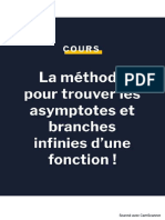 Méthode Pour Trouver Asymptote Et Branche Infini Dune Fonction