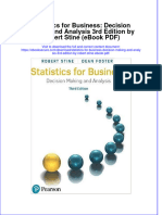 Statistics For Business Decision Making and Analysis 3rd Edition by Robert Stine Ebook PDF