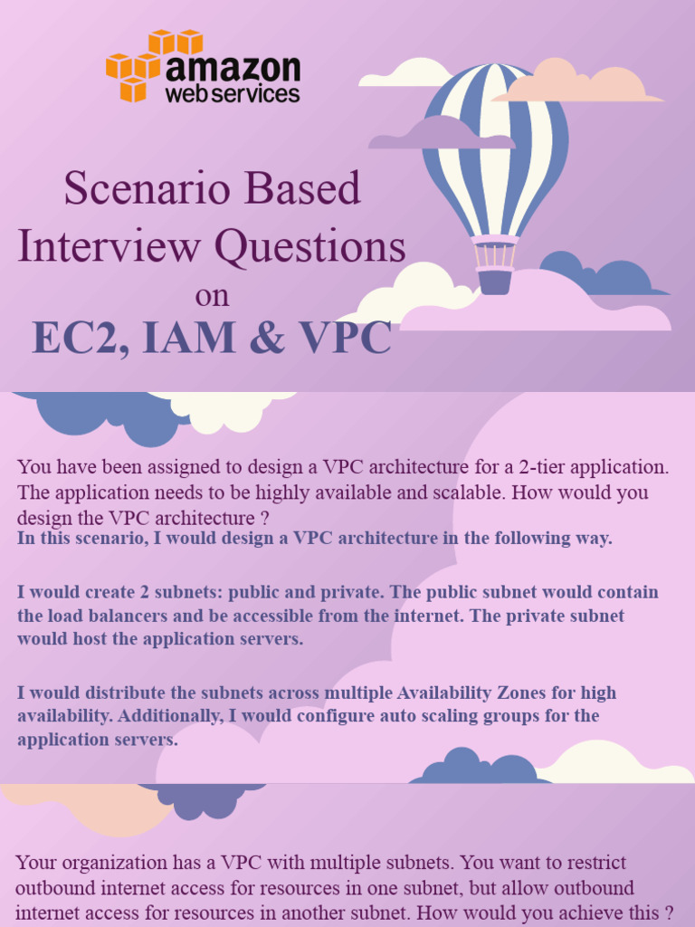 AWS Scenario Based Interview Questions On EC2, IAM & VPC PDF