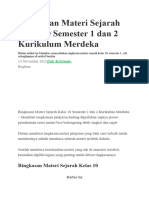 Ringkasan Materi Sejarah Kelas 10 Semester 1 Dan 2 Kurikulum Merdeka