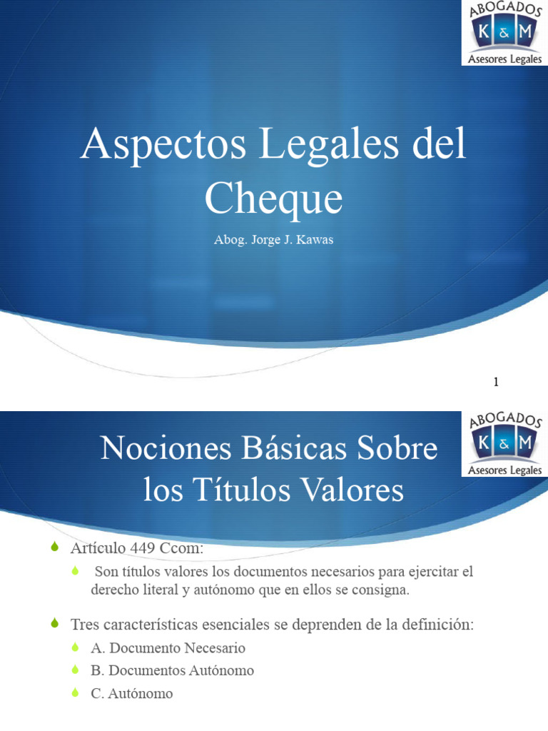 Aspectos Legales Del Cheque Pdf Cheque Pagos