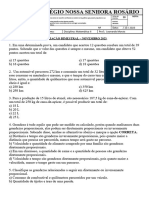 Avaliação Bimestral Matemática Ii (Novembro) 8 Ano