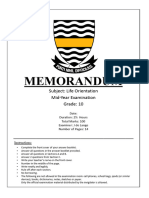 MEMO Grade 10 LO Exam Term 2 - 2021 June