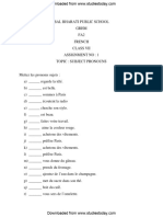 CBSE Class 7 French Practice Worksheet