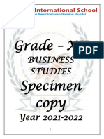 Class - Xii - Business Studies - Study Material - 2021-22