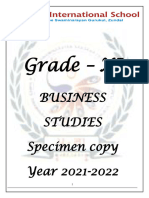 Class - Xi - Business Studies - Study Material - 2021-22