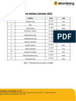 Plant Holiday Calendar 2023