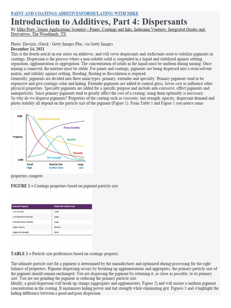 Dispersants in Paint Formulation | PDF | Paint | Osmosis