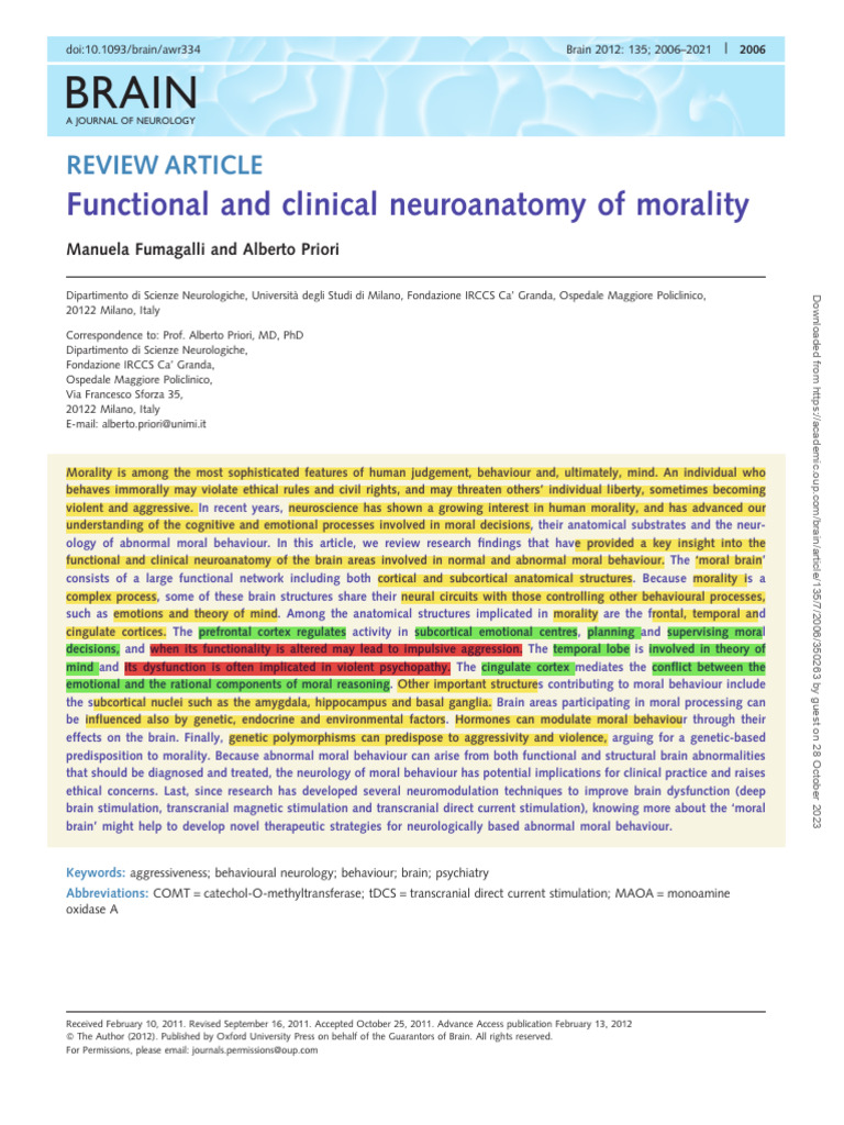 Jurnal 3 | PDF | Psychopathy | Prefrontal Cortex