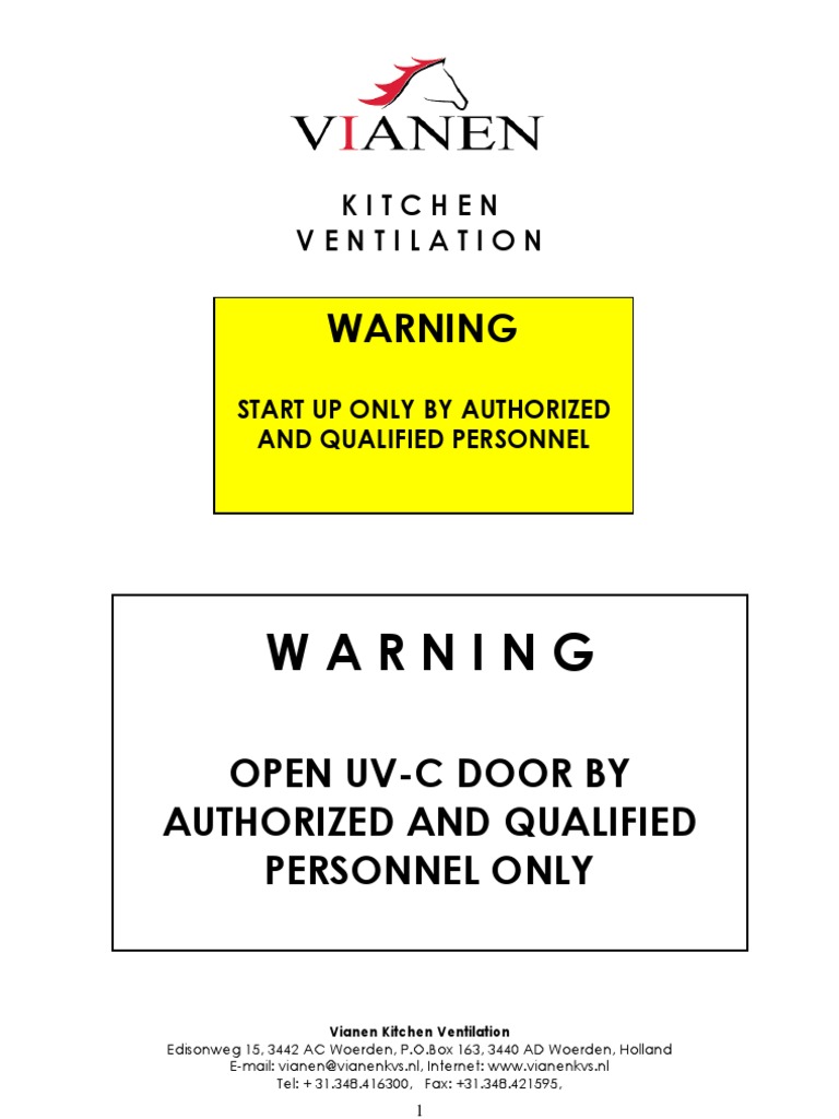 Vianen UV-C Kitchen Ventilation Manual | PDF | Ultraviolet | Switch