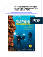 Management Fundamentals Concepts Applications and Skill Development 8th Edition Ebook PDF