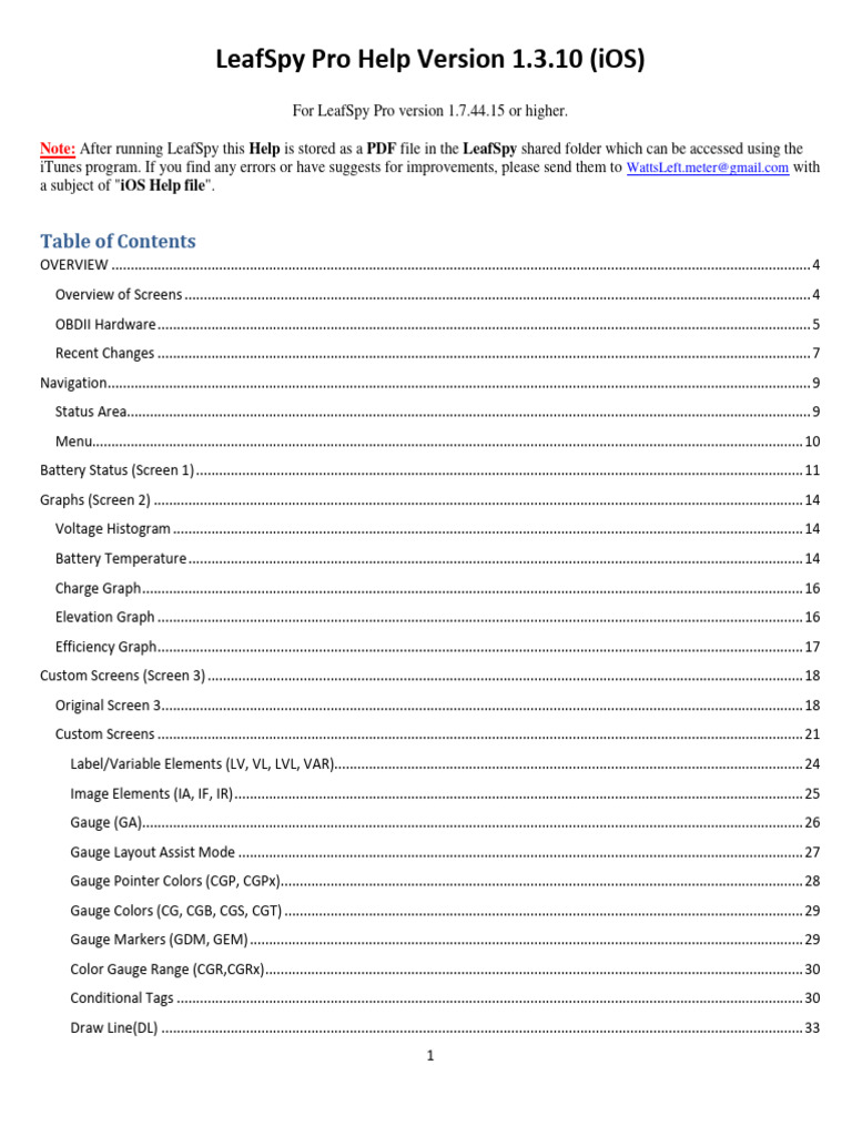 LeafSpy Help 1.3.10 iOS | PDF | Wi Fi | Ios