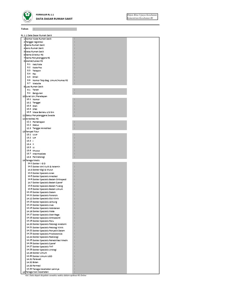 Formulir RL 1.1 - 2 | PDF