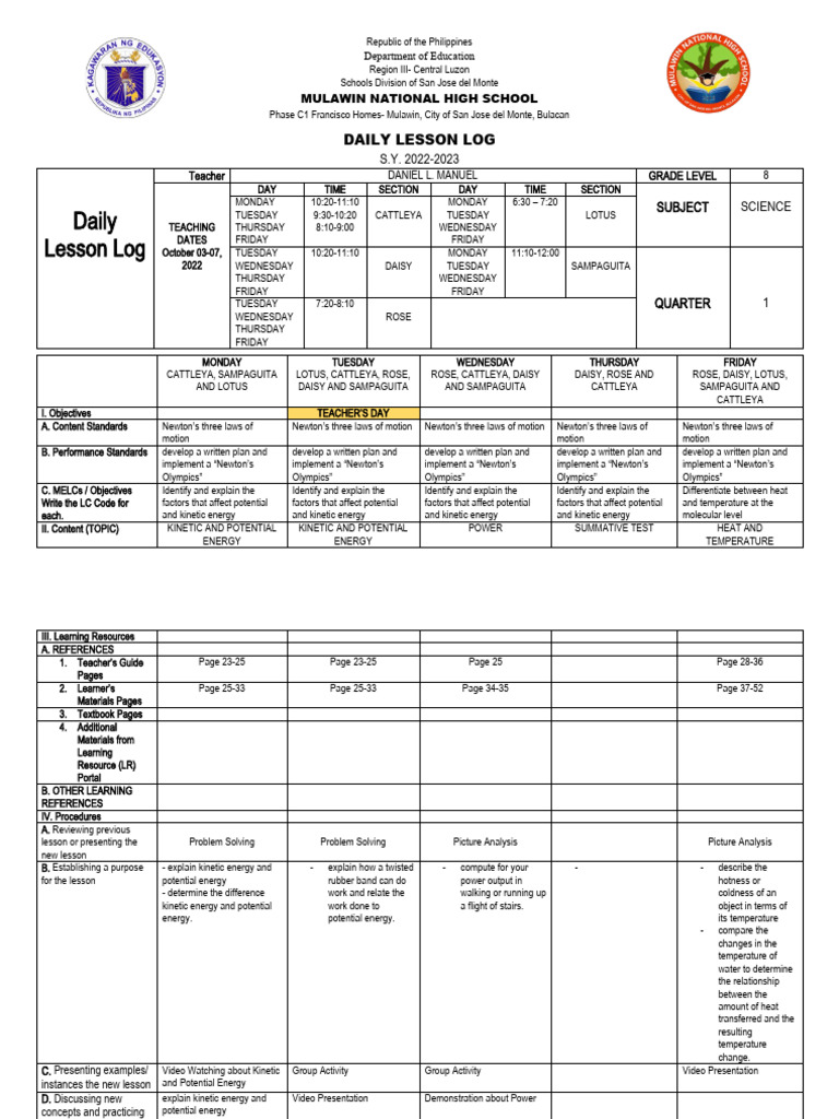Grade 8 Science Lesson Plan | PDF | Heat | Temperature