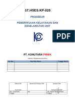 ST - Kp.hses-025 - Pemeriksaan Kelayakan Dan Keselamatan Unit