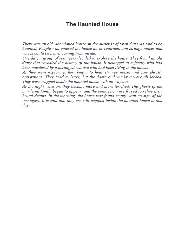 The Haunted House | PDF