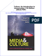 Media Culture An Introduction To Mass Communication 11th Edition Ebook PDF