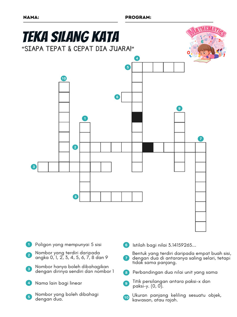 Teka Silang Kata Matematik | PDF