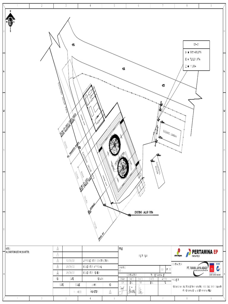 Plot Plant Lay Out Water Produce Dan Oil Storage Tank | PDF